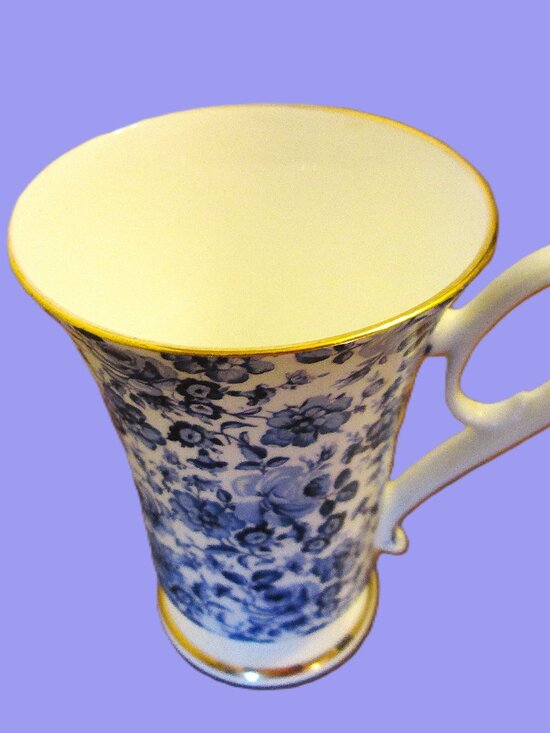 (2)Royale Garden Bone China Staffordshire England Pedestal Mug Hand Decorated - Picture 10 of 10